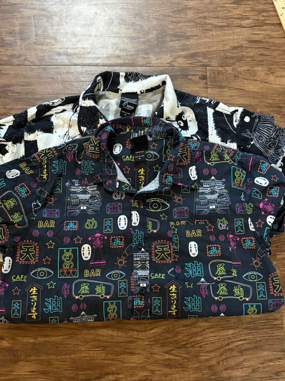 Bundle two Men's Spirited Away medium Casual Button-Down Shirts